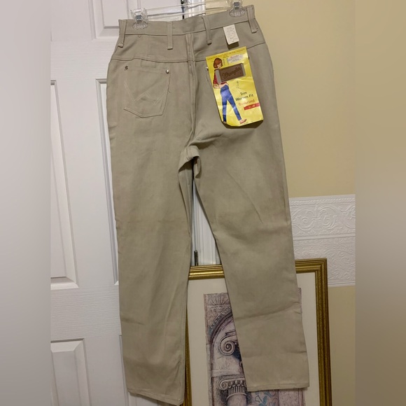 Vintage Wrangler Jeans Western Slim Fit 30.5” Waist 1960’sBeige NEW (read).